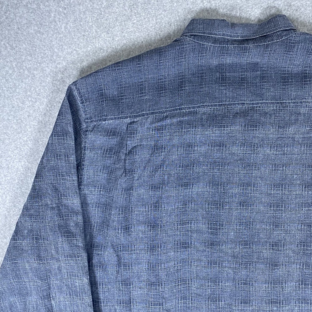 Tommy Bahama Button Down Shirt Mens XXL Blue Linen Cotton Slub Long Sleeve - Picture 7 of 16